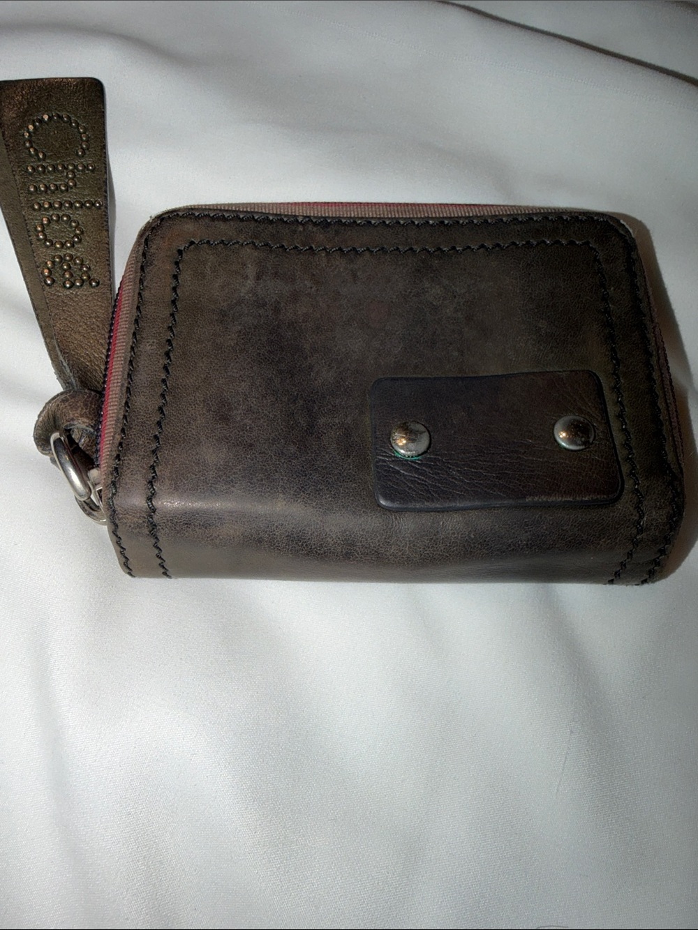 Vintage Chloรฉ Leather Zip Around Wallet Studded Logo Double Tassel